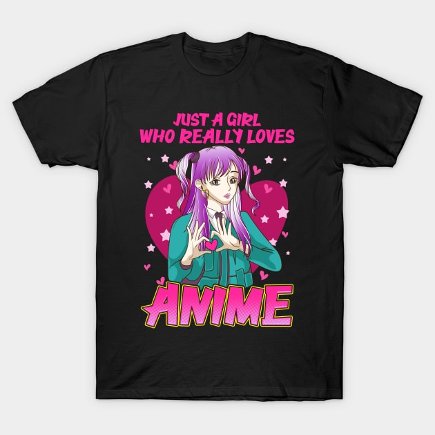 Just A Girl Who Really Loves Anime Japanese Kawaii T-Shirt by theperfectpresents